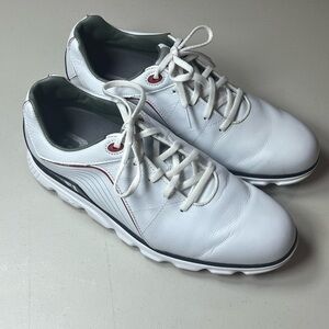 Men’s Worn Once? Footjoy FJ Pro S/L Size 8 Spikeless Golf Shoes White Blue